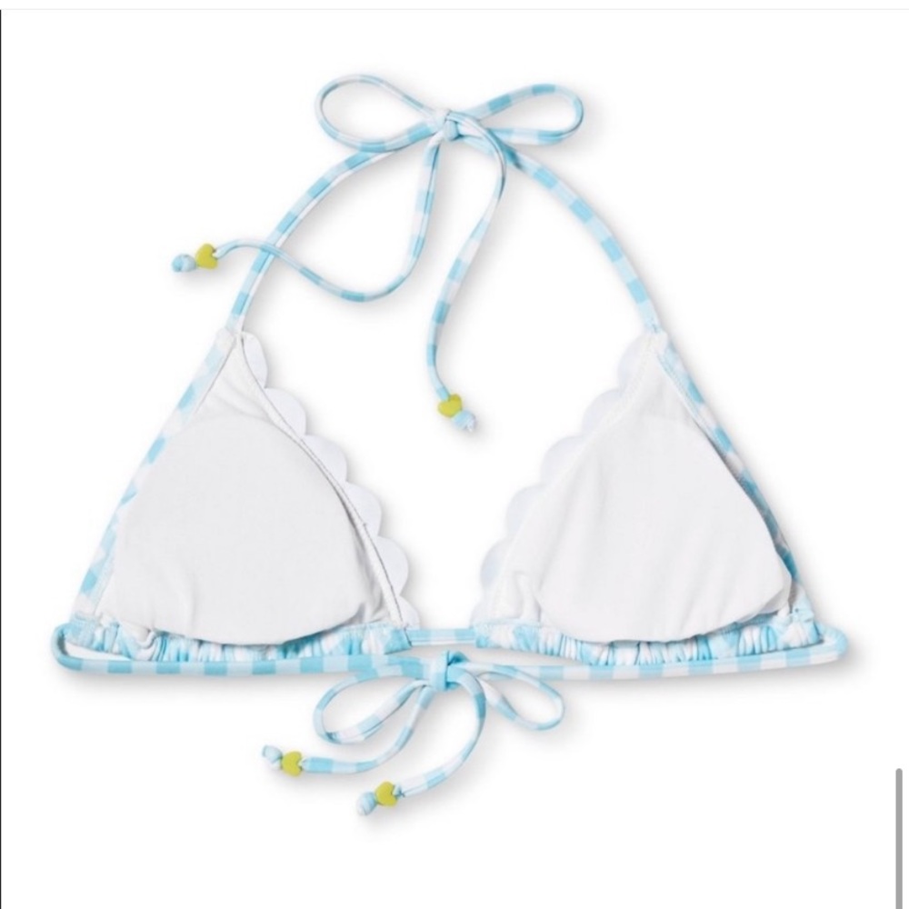 NWT Stoney Clover Lane X Target Blue Gingham Triangle Bikini Top Sz XXS and S - Picture 3 of 14